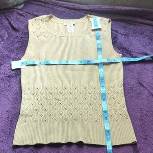 ' Apostrophe Beige Ribbed Knit Top